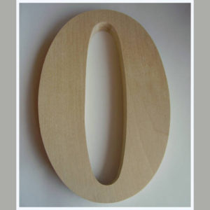"0" dřevěné domovní číslo v.18 cm