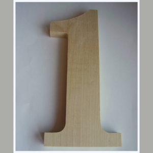 "1" dřevěné domovní číslo v.18 cm