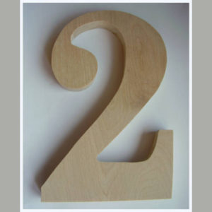 "2" dřevěné domovní číslo v.18 cm