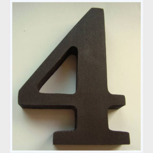 "4" dřevěné domovní číslo v.10 cm