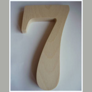 "7" dřevěné domovní číslo v.18 cm